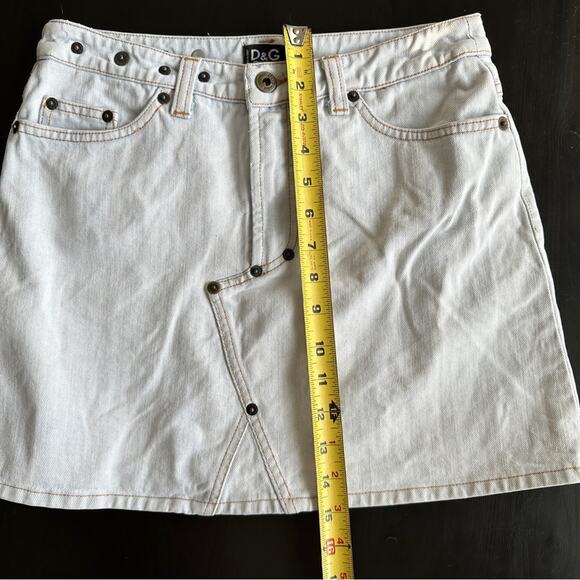 Dolce & Gabbana Womens Size 26 Denim Mini Skirt Light Wash Vintage Y2K VTG HTF - Picture 9 of 10